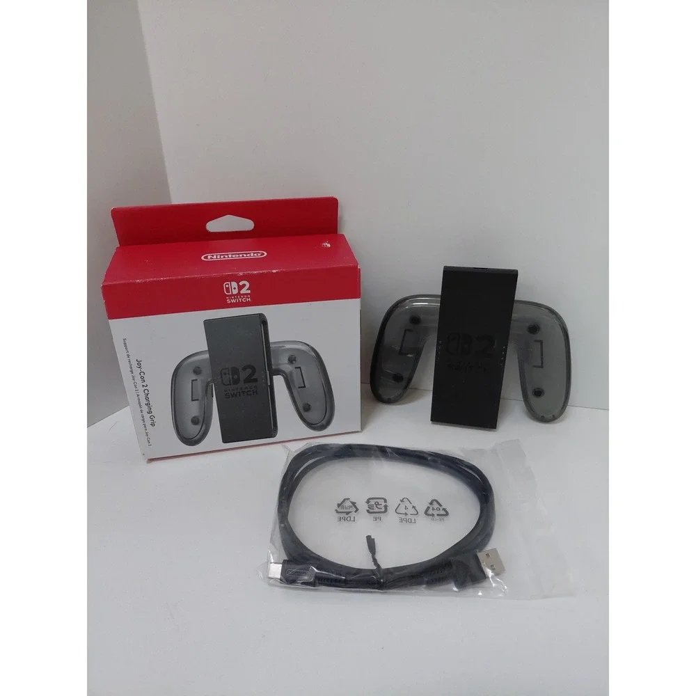 Nintendo Switch Joy-Con Charging Grip Black HAC-012 with USB Cable OPEN BOX